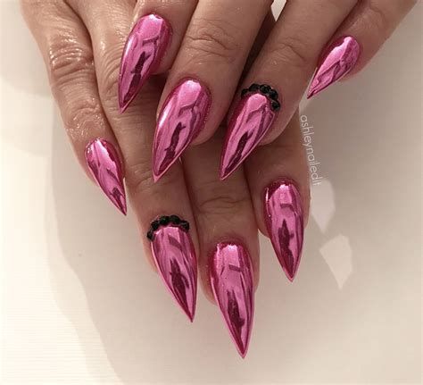 2018 Pink Chrome Designs Nails By Ashleynailedit Pink Chrome Nails Chrome Nails Designs