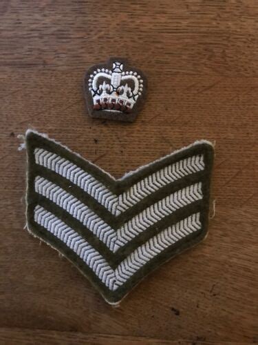 Staff Sergeant Fad No2 Rank Insignia 3 Chevrons And Crown For No 2 Service Dress Ebay