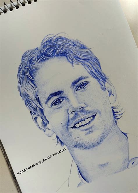 Paul Walker Ballpen Sketch Paul Walker Sketch Paul Walker Drawing