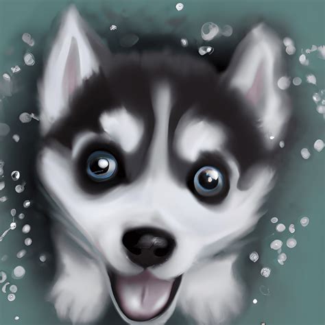 Cute and Adorable Cartoon Husky Baby · Creative Fabrica