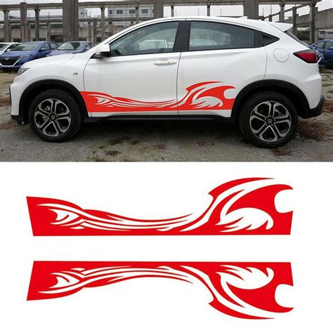 2pcs Auto Car Long Stripe Graphics Side Skirt Body Vinyl Decal Sticker