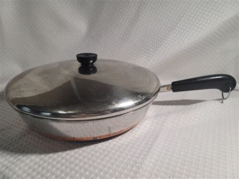 Revere Ware 1801 Copper Clad 12 Inch Skillet Fry Pan And Lid Clinton Il Ebay