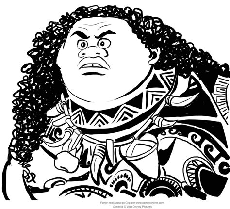 Dibujos Para Colorear De Moana Y Maui