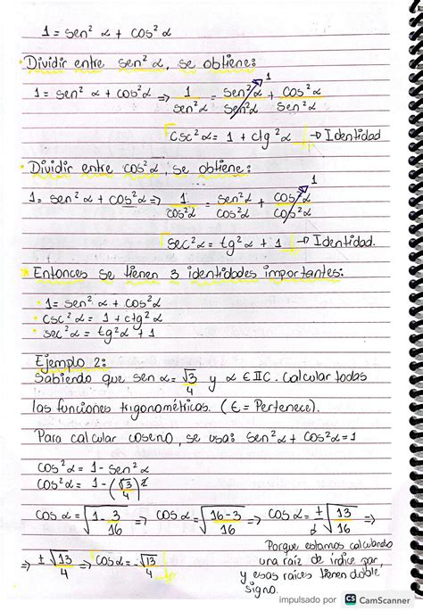 Solution Matem Tica Identidad Fundamental De La Trigonometr A Studypool