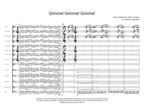 Gimme Gimme Gimme A Man After Midnight Arr Robert Langenfeld By