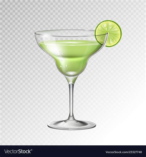 Realistic Cocktail Margarita Glass Royalty Free Vector Image