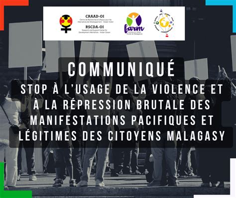 STOP À LUSAGE DE LA VIOLENCE ET À LA RÉPRESSION BRUTALE DES