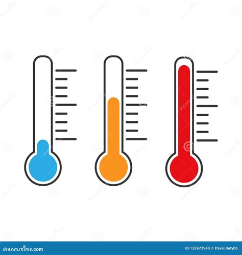 Ícone Do Termômetro Ilustração Do Vetor Tempo Frio Quente Normal