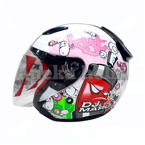 Jual HELM KYT DJ MARU MOTIF KYT HALF FACE Shopee Indonesia