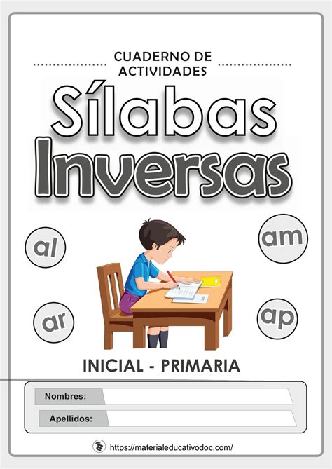 Sílabas Inversas Cuaderno De Trabajo Inicial Primaria Silabas