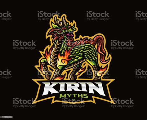 kirin mascot icon design stock illustration  image
