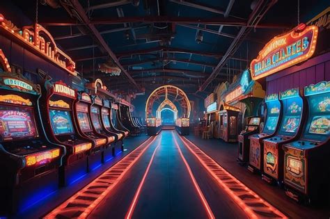 Premium Photo Retro Roller Coaster Arcade