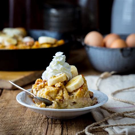 Greek Yogurt Banana Maple Bread Pudding