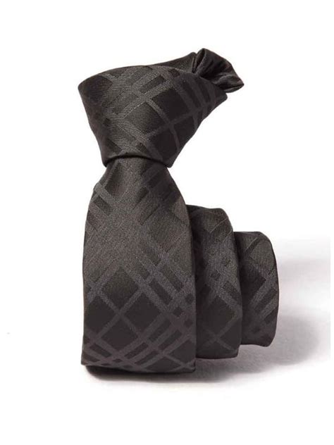 Buy Black Checks Polyester Tie Zodiac