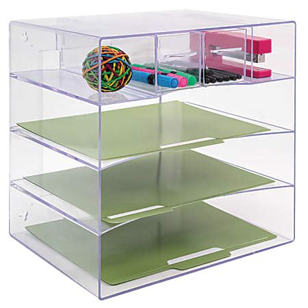 Innovative Storage Designs Desktop Organizer 6 Compartments Clear - Office Depot