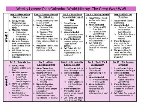 World History Unit Plans