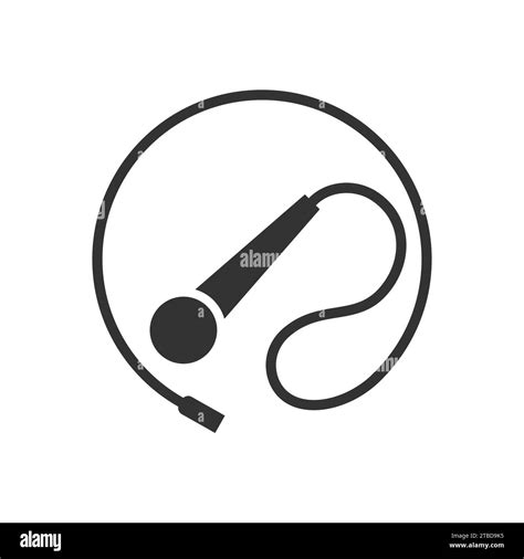 Microphone With Cord Simple Icon Flat Vector Illustration Stock Vector Image And Art Alamy