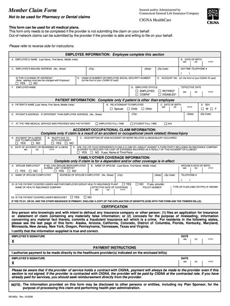 Cigna Member Claim Fill Online Printable Fillable Blank Pdffiller