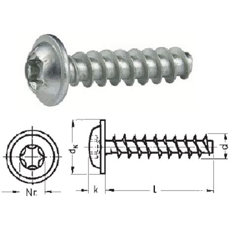 Schrauben F R Kunststoff Linsenkopf Mit Flansch Verzinkt Torx X