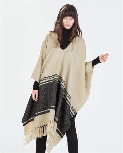 Ponchos And Capes Women Zara United Kingdom Poncho Zara Femme Femme