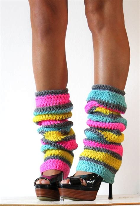 80s Party Leg Warmers in Neon Stripes by mademoisellemermaid