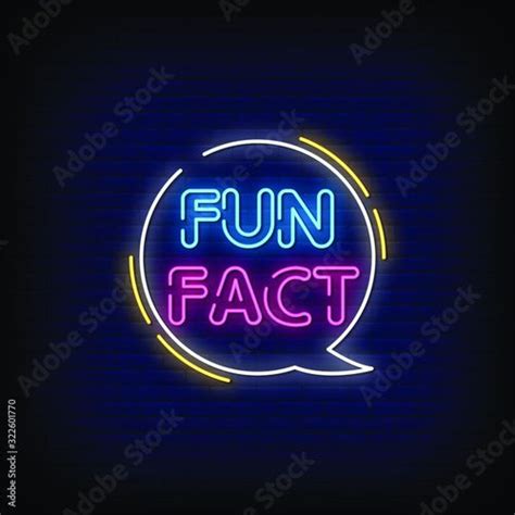 Fun Fact Neon Signs Style Text Vector Neon Signs Fun Facts Neon