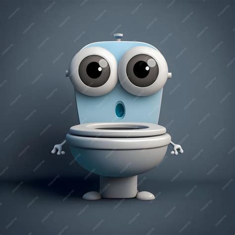 Premium Photo Funny Toilet Cartoon Style Simple Lines Full Body