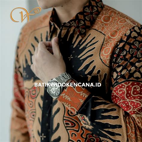 Jual Kemeja Batik Kantor Motif Abstrak Sulam Batik Handprint Motif