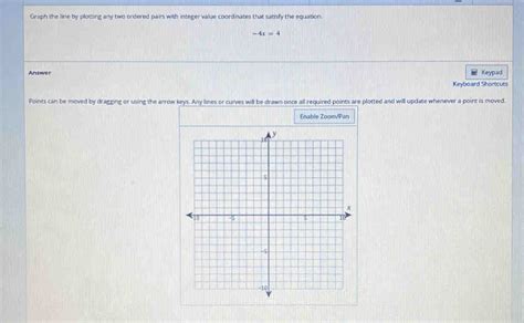 Solved Graph The Line By Plotting Any Two Ordered Pairs With Integer