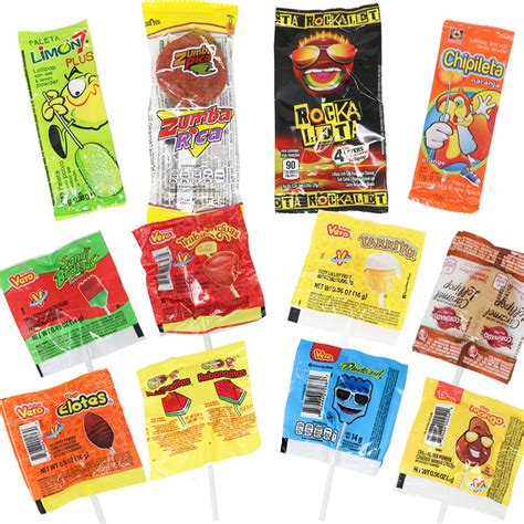 Buy Mexican Candy Lollipops Bag Mix (12 COUNT). Best Mexican Variety of Spicy, Sweet and Sour ...