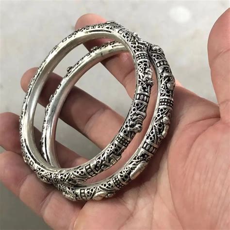 1 Pair Of Wholesale Tibetan Silver Zodiac Hollowed Out Bracelets Used