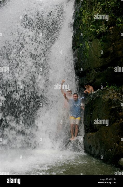 Cascada La Mina Waterfall El Yunque Rain Forest Puerto Rico Stock Photo