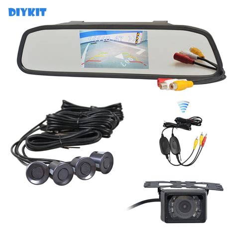 Diykit Inch Car Mirror Monitor Ir Car Rear View Camera Wireless