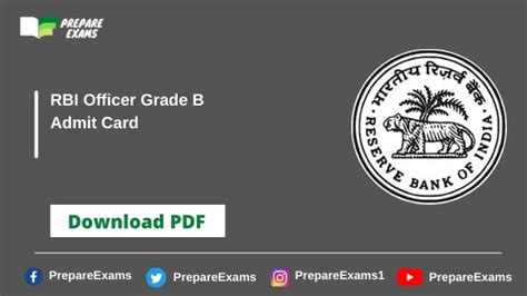 Rbi Grade B Admit Card 2022 Pdf Released Prepareexams