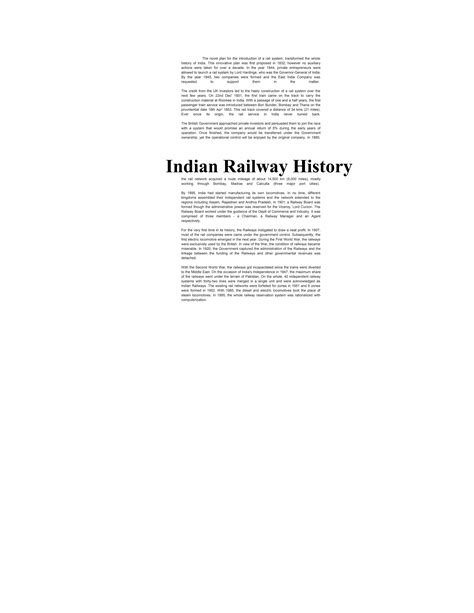 Indian railway history | PDF