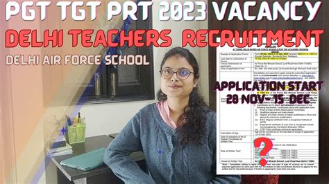 DELHI PGT TGT PRT TEACHERS RECRUITMENT DELHI TEACHER RECRUITMENT 2023