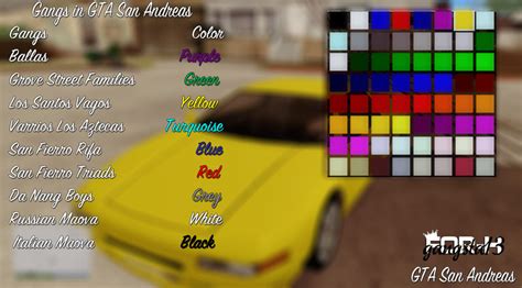 Gta San Andreas Car Colors Mod Mod