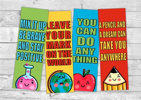 Printable Bookmarks for Students, Student Gifts, Inspirational ...