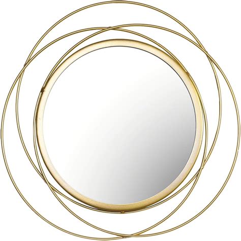 Brightsen Gold Layered Circle Wall Mirror Hanging Geometric Wall Accent