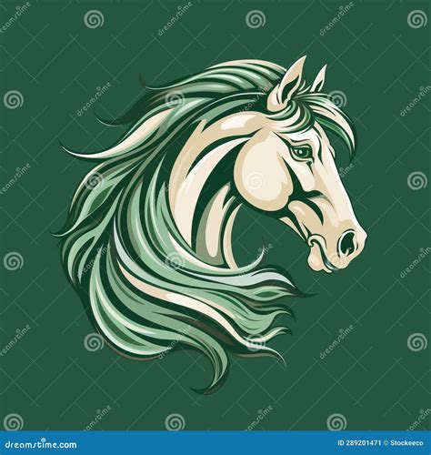 Green Horse Logo Illustration With Strong Graphic Elements Stock