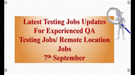 Software Testing Jobs Openings Remote Location Manual Automation