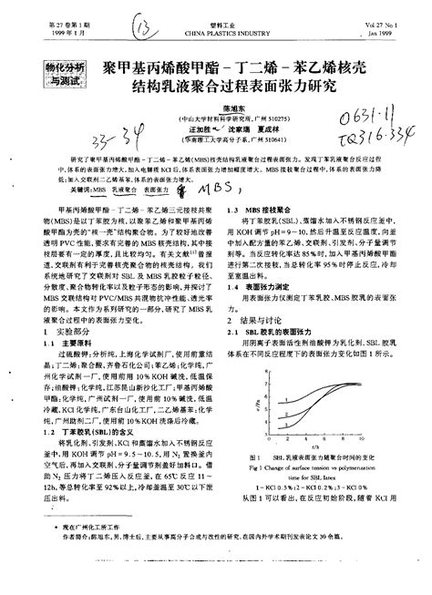 聚甲基丙烯酸甲酯—丁二烯—苯乙烯核壳结构乳液聚合过程表面张力研究word文档在线阅读与下载免费文档