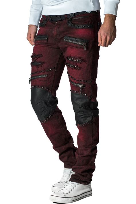 Cipo And Baxx Herren Jeans Freizeit Hose Clubwear Biker Style Denim Disco