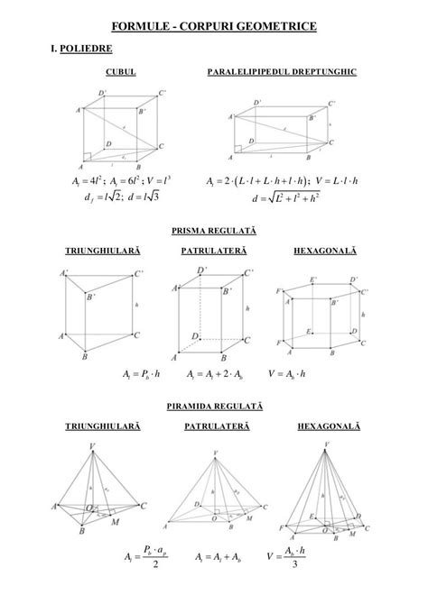 Mateinforo70 Formule Corpuri Geometrice