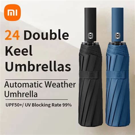 Xiaomi 24 Bone Guarda Chuva Dobr Vel Autom Tico Anti UV Chuva Sol Port