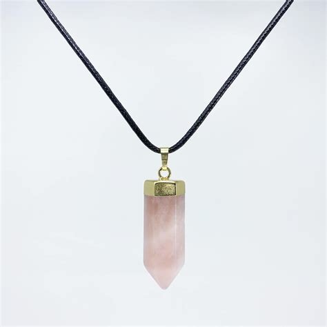 Rose Quartz Necklace Asana Crystals Genuine Rose Quartz