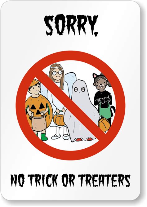 Free Printable No Trick Or Treat Signs Printable