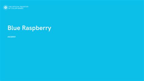 Blue Raspberry color - #0CBFE9 - The Official Register of Color Names