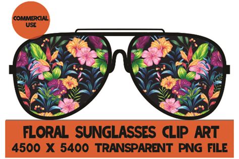 Floral Sunglasses Flower Glasses Clipart Graphic By Sunandmoon · Creative Fabrica