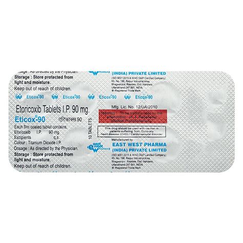 Eticox 90mg Tablet 10 S Price Uses Side Effects Netmeds